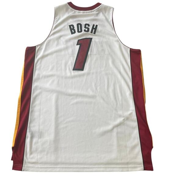 ADIDAS NBA MIAMI HEAT BOSH #1 JERSEY STITCHED WHITE RED SZ XL 2011 BASKETBALL - Picture 14 of 15